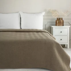 Narzuta LEN/3 200x220 ciemny beż jodełka * EUROFIRANY B.B. Choczyńscy Sp.J. Outlet