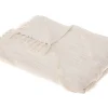 Narzuta na łóżko Inca 130x180 cm kremowa * Atmosphera Discount