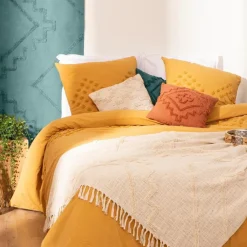 Narzuta na łóżko Inca 130x180 cm kremowa * Atmosphera Discount