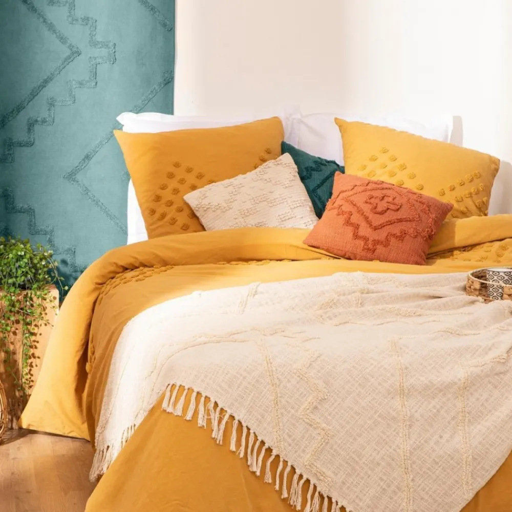 Narzuta na łóżko Inca 130x180 cm kremowa * Atmosphera Discount