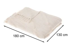 Narzuta na łóżko Inca 130x180 cm kremowa * Atmosphera Discount