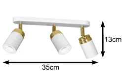 Nowoczesna lampa biało złota Reno x3