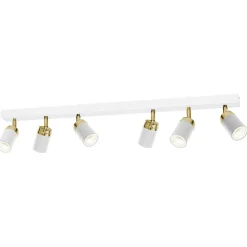Nowoczesna lampa biało złota Reno x6