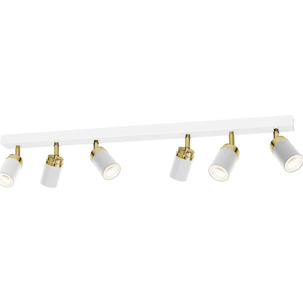 Nowoczesna lampa biało złota Reno x6