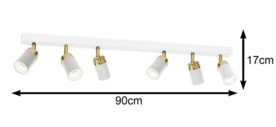 Nowoczesna lampa biało złota Reno x6