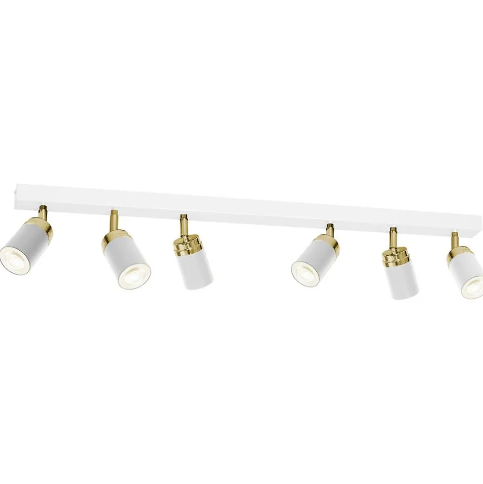 Nowoczesna lampa biało złota Reno x6