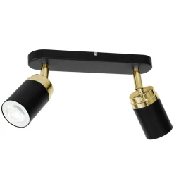 Nowoczesna lampa sufitowa czarno złota