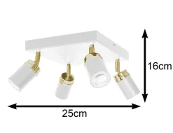 Nowoczesna lampa biało złota Reno x4 * Luminex
