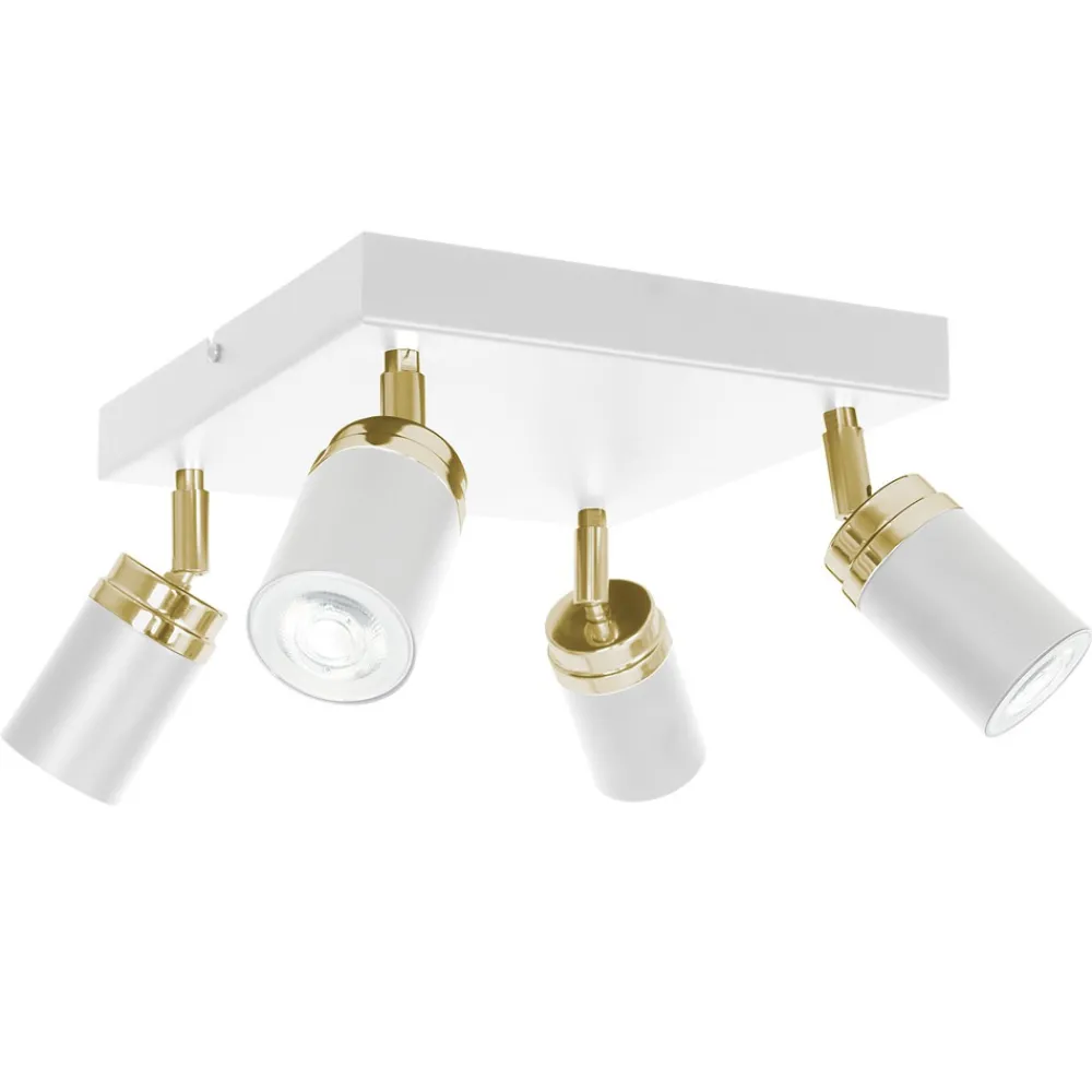 Nowoczesna lampa biało złota Reno x4 * Luminex
