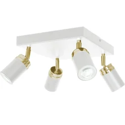 Nowoczesna lampa biało złota Reno x4 * Luminex