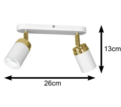 Nowoczesna lampa biało złoty spot Reno * Luminex Outlet