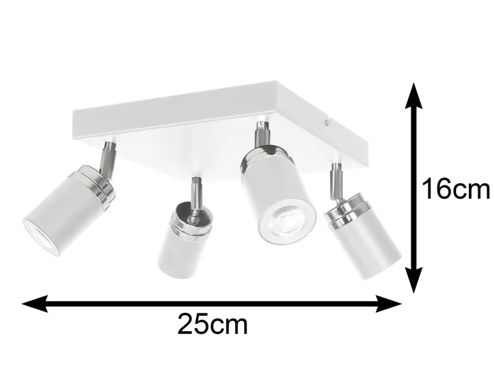 Nowoczesna lampa sufitowa biała Reno x4 * Luminex