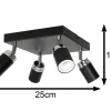 Nowoczesna lampa sufitowa czarna Reno x4 * Luminex Hot