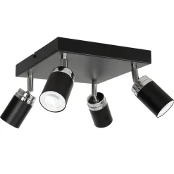 Nowoczesna lampa sufitowa czarna Reno x4 * Luminex Hot