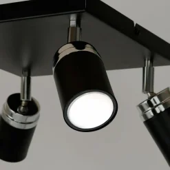 Nowoczesna lampa sufitowa czarna Reno x4 * Luminex Hot