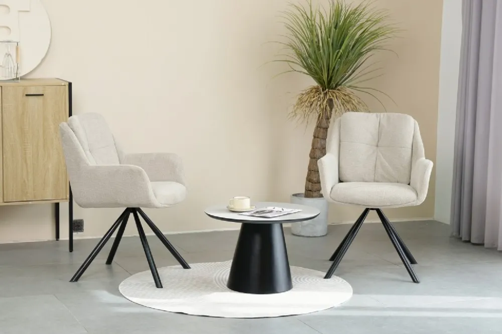 4 nowoczesne krzesła HELIX beżowe * HowHomely Clearance
