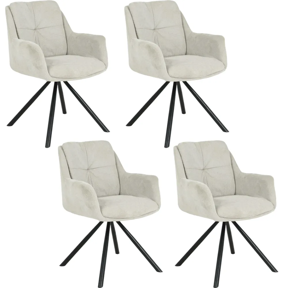 4 nowoczesne krzesła HELIX beżowe * HowHomely Clearance