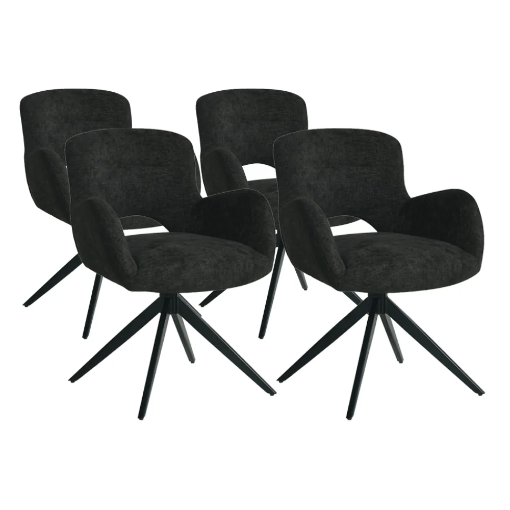 4 nowoczesne krzesła THEO czarne * HowHomely Discount