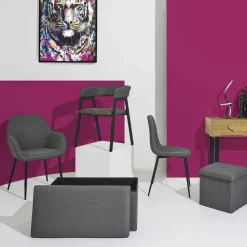 Nowoczesne krzesło tapicerowane Nesto czarne * HowHomely Discount
