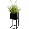 Nowoczesny kwietnik stojak czarny 50 cm LOFT