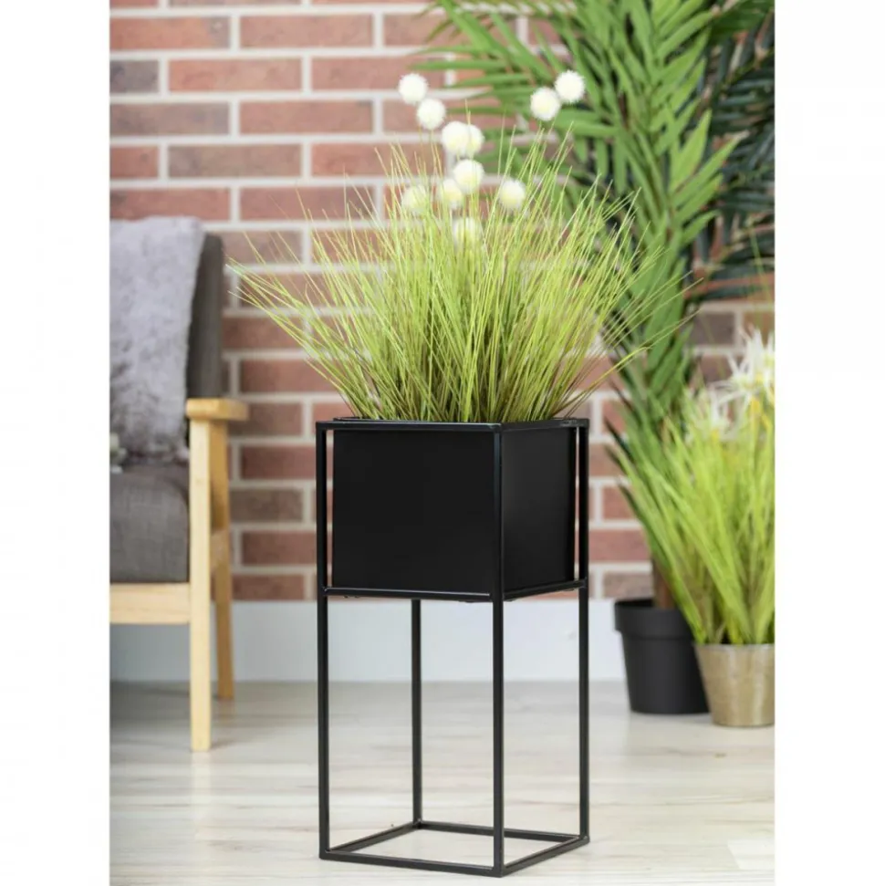 Nowoczesny kwietnik stojak czarny 50 cm LOFT