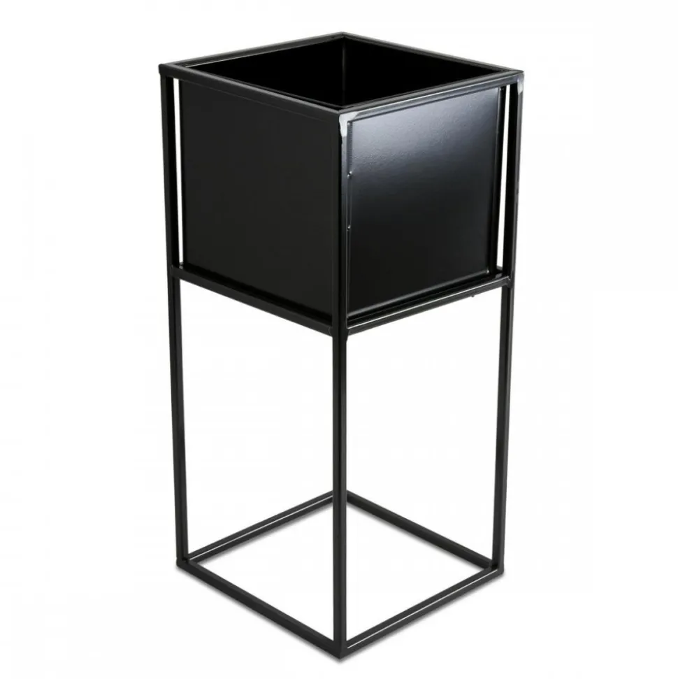 Nowoczesny kwietnik stojak czarny 50 cm LOFT
