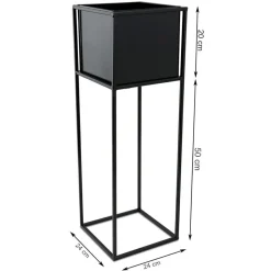 Nowoczesny kwietnik stojak czarny 70 cm LOFT