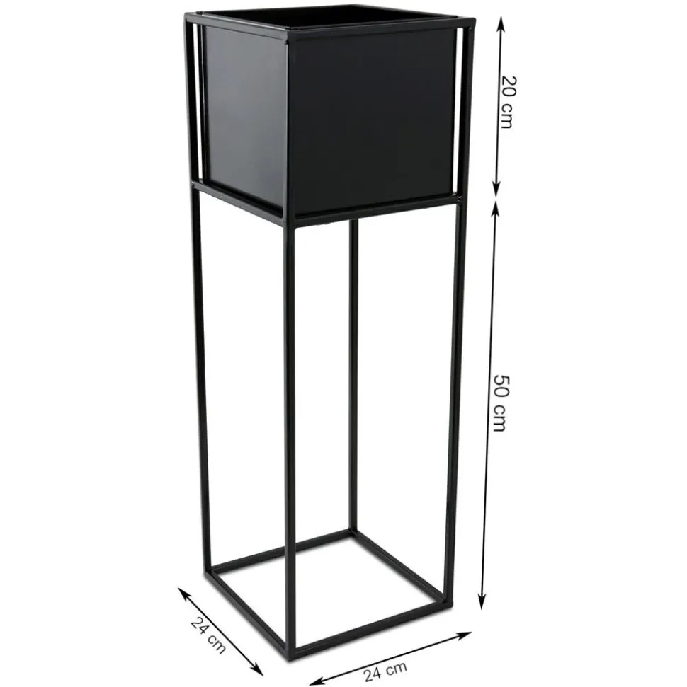 Nowoczesny kwietnik stojak czarny 70 cm LOFT