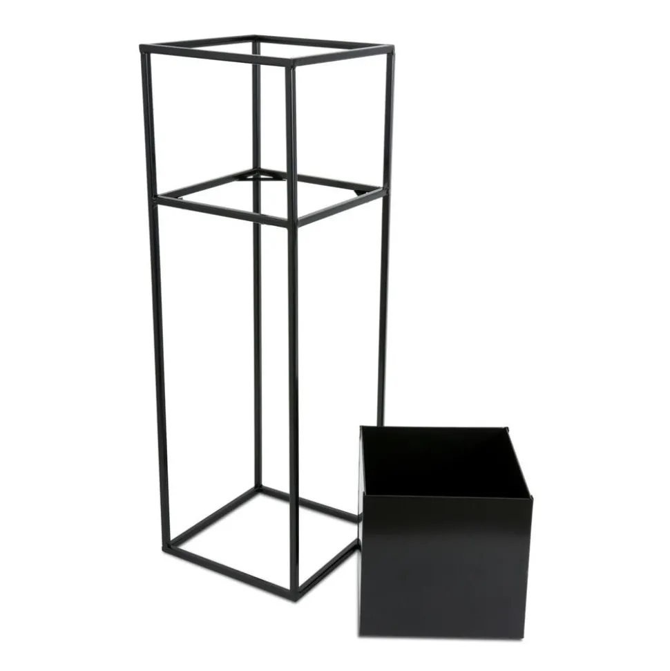 Nowoczesny kwietnik stojak czarny 70 cm LOFT