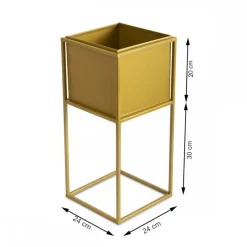 Nowoczesny kwietnik stojak złotym 50 cm GLAM