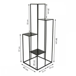 Nowoczesny kwietnik stojak czarny 110 cm LOFT