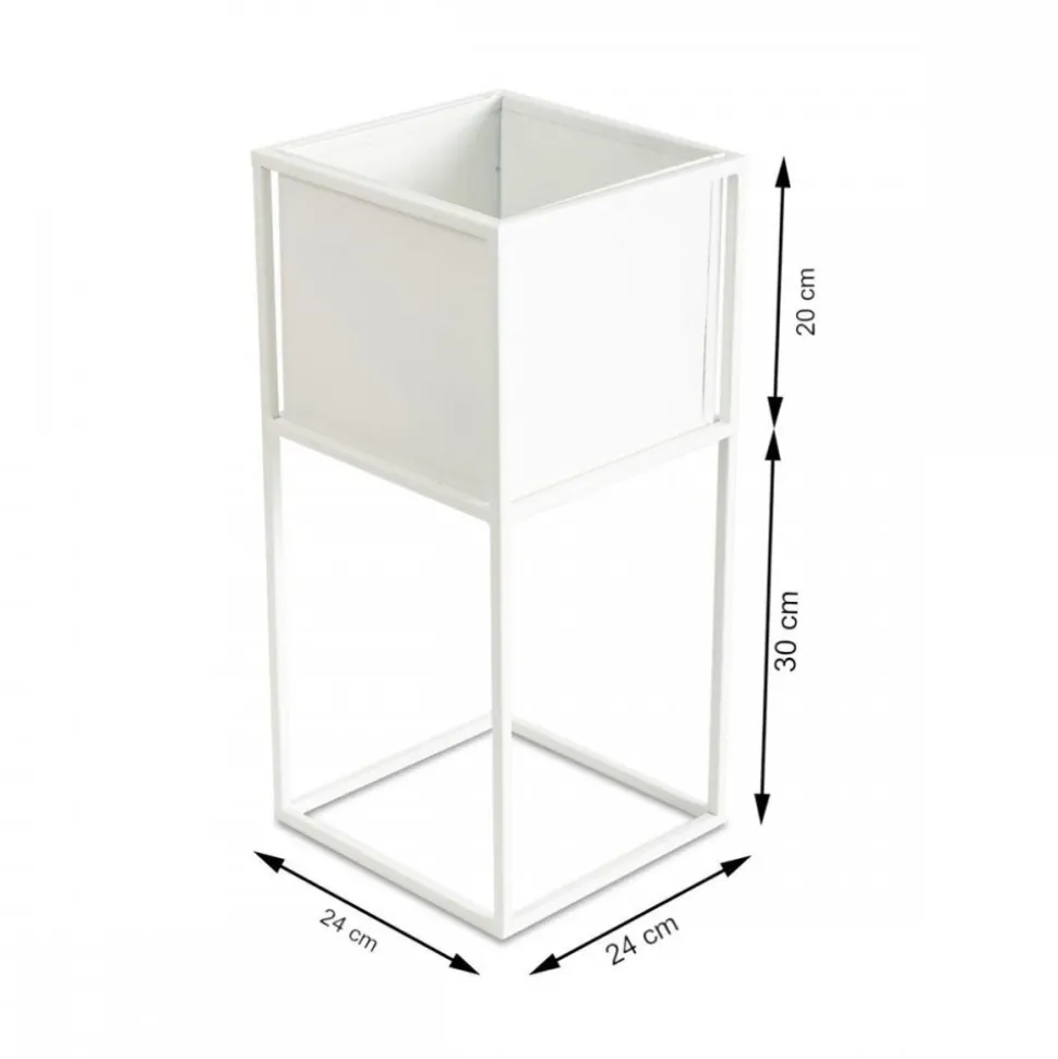 Nowoczesny kwietnik stojak biały 50 cm GLAM