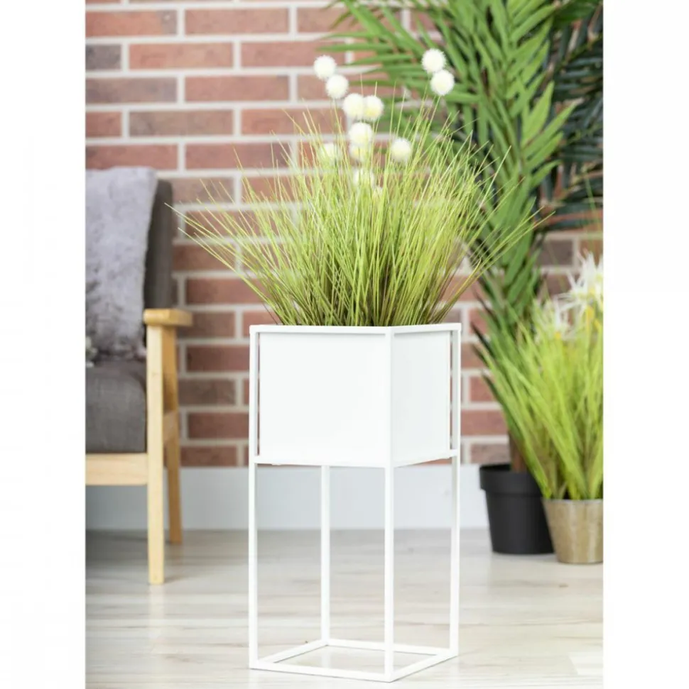 Nowoczesny kwietnik stojak biały 50 cm GLAM
