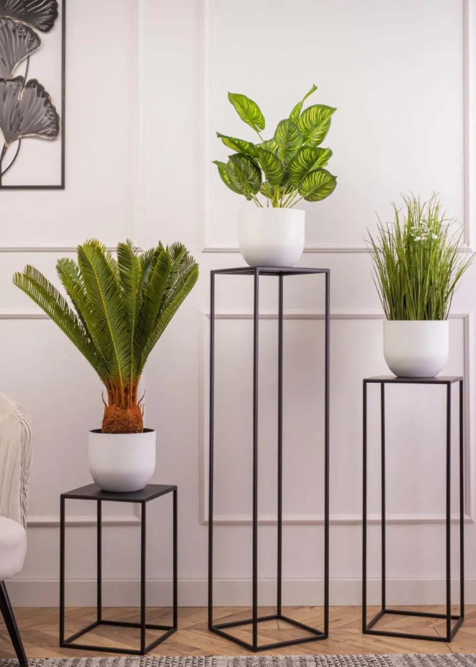 Nowoczesny kwietnik stojący 40 cm czarny LOFT