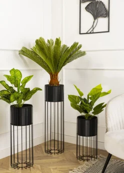 Nowoczesny kwietnik z osłonką 55 cm LOFT metalowy