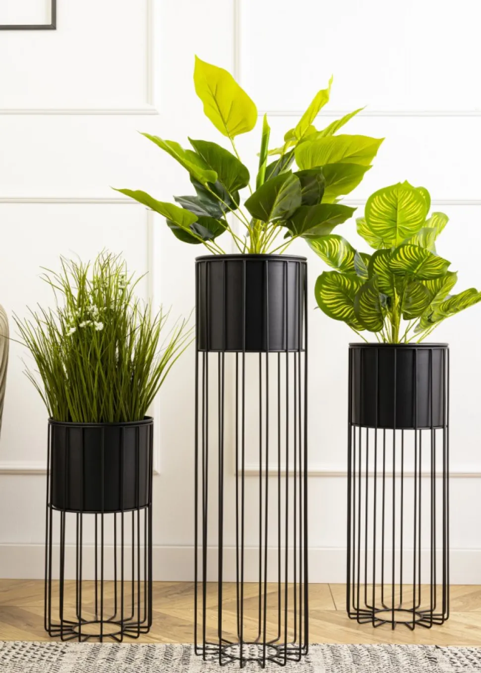 Nowoczesny kwietnik z osłonką 42 cm LOFT metalowy