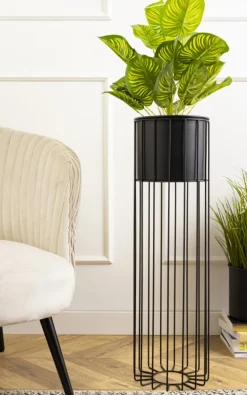 Nowoczesny kwietnik z osłonką 70 cm LOFT metalowe