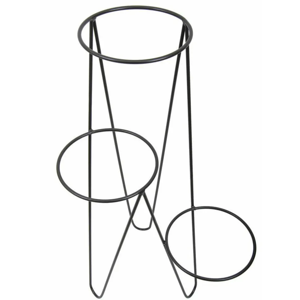Nowoczesny potrójny kwietnik 95 cm czarny LOFT