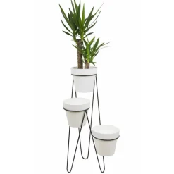 Nowoczesny potrójny kwietnik 95 cm czarny LOFT