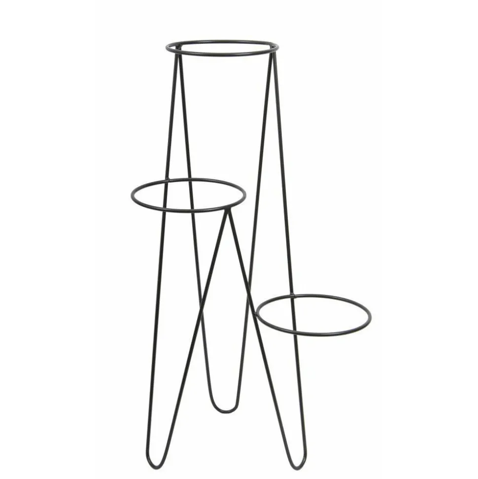 Nowoczesny potrójny kwietnik 95 cm czarny LOFT