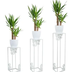 Nowoczesny stojący kwietnik 80cm biały LOFT