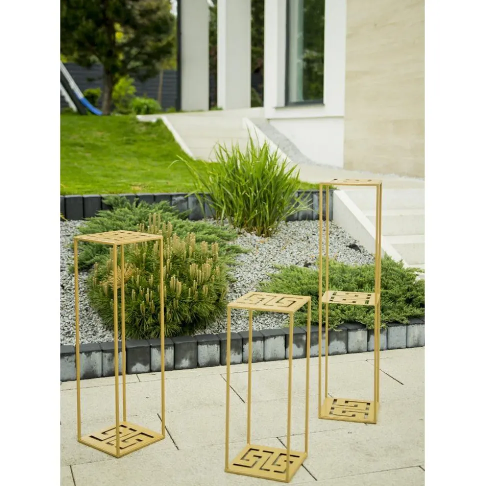 Nowoczesny stojący kwietnik 100 cm złoty