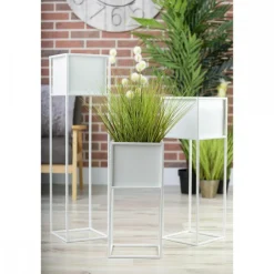 Nowoczesny kwietnik stojak biały 90 cm GLAM * HowHomely Outlet