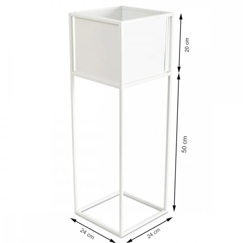Nowoczesny kwietnik stojak biały 70 cm GLAM * HowHomely Online