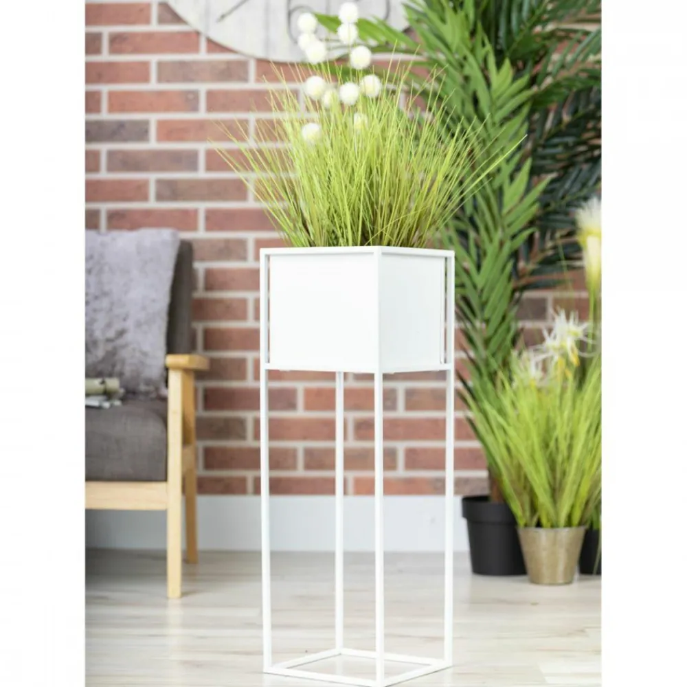 Nowoczesny kwietnik stojak biały 70 cm GLAM * HowHomely Online