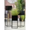 Nowoczesny kwietnik stojak czarny 90 cm LOFT * HowHomely Best