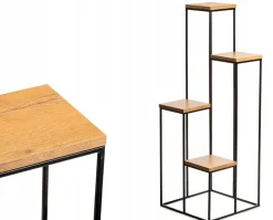 Nowoczesny kwietnik stojak 110 cm czarny LOFT * HowHomely Hot