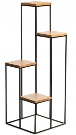 Nowoczesny kwietnik stojak 110 cm czarny LOFT * HowHomely Hot