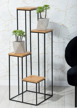 Nowoczesny kwietnik stojak 110 cm czarny LOFT * HowHomely Hot