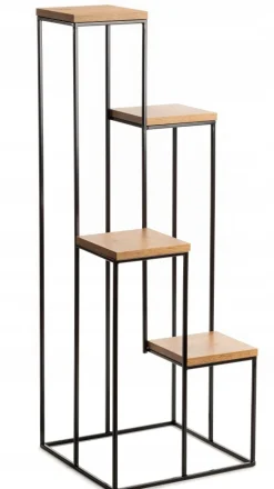 Nowoczesny kwietnik stojak 110 cm czarny LOFT * HowHomely Hot